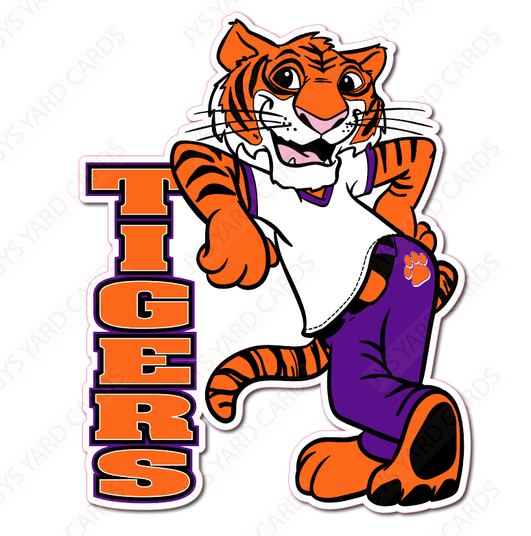 STANDING TIGER MASCOT 2 - Yard Card Signs by JYS International