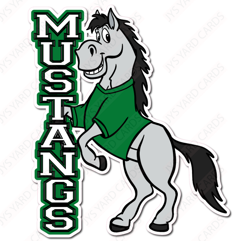 STANDING MUSTANGS MASCOT - Yard Card Signs by JYS International