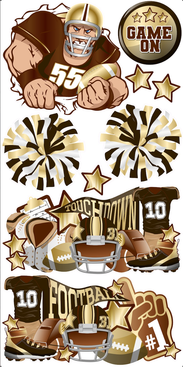 FOOTBALL CLASSICS: GOLD & BROWN - Yard Card Signs by JYS International