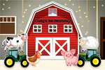 Red Farmhouse Party Backdrop