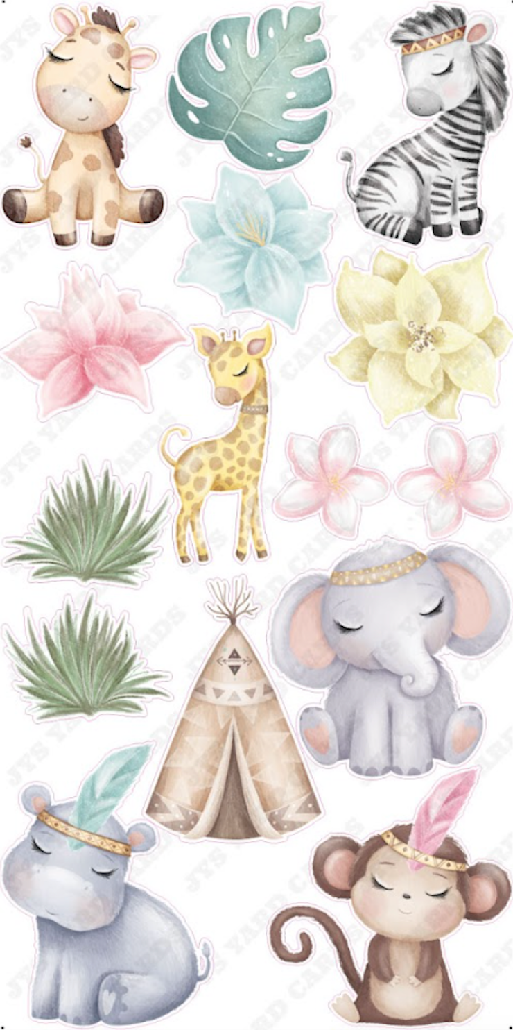 BOHO ANIMAL THEME - Yard Card Signs by JYS International