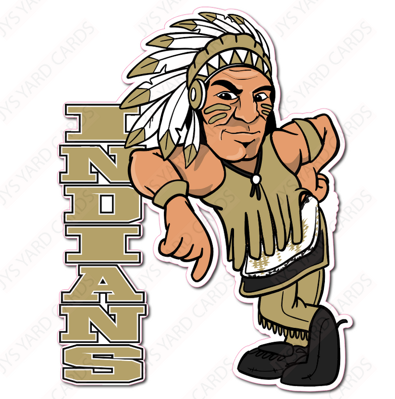 STANDING INDIAN MASCOT - Yard Card Signs by JYS International