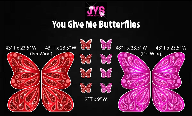 PICK 2: GIVE ME BUTTERFLIES (3.5fFT) - Yard Card Signs by JYS International