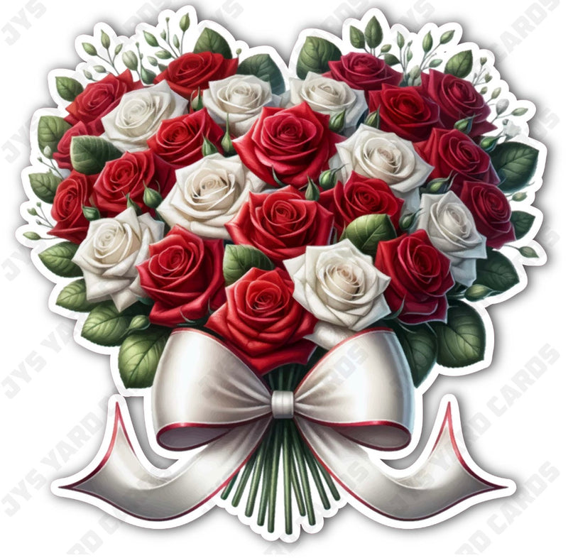 RED & WHITE ROSE BUNDLE - Yard Card Signs by JYS International