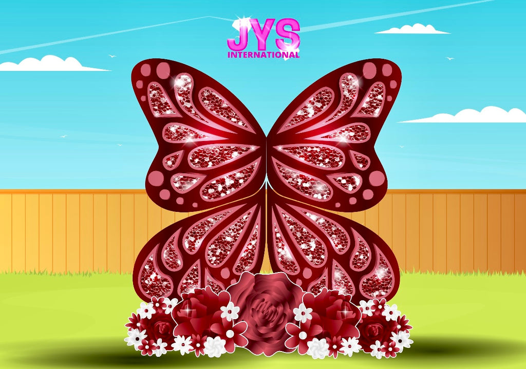 JYS BUTTERFLY CUTIE: 5FT BURGUNDY - Yard Card Signs by JYS International