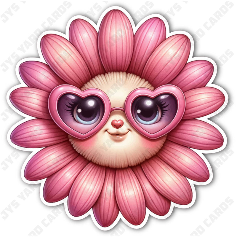 PINK GROOVY FLOWER - Yard Card Signs by JYS International