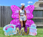 JYS BUTTERFLY CUTIE: 5FT BURGUNDY - Yard Card Signs by JYS International