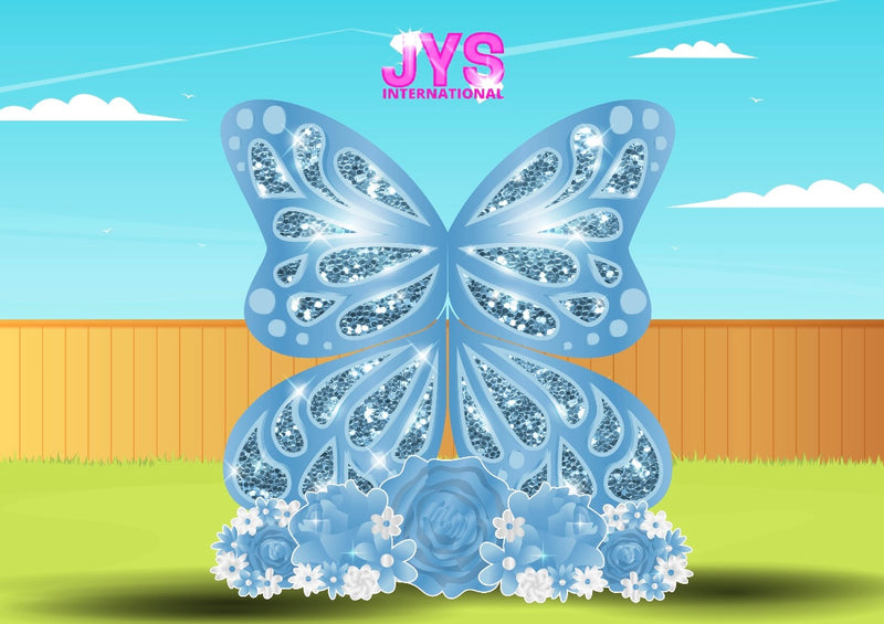 JYS BUTTERFLY CUTIE: 5FT LIGHT BLUE - Yard Card Signs by JYS International