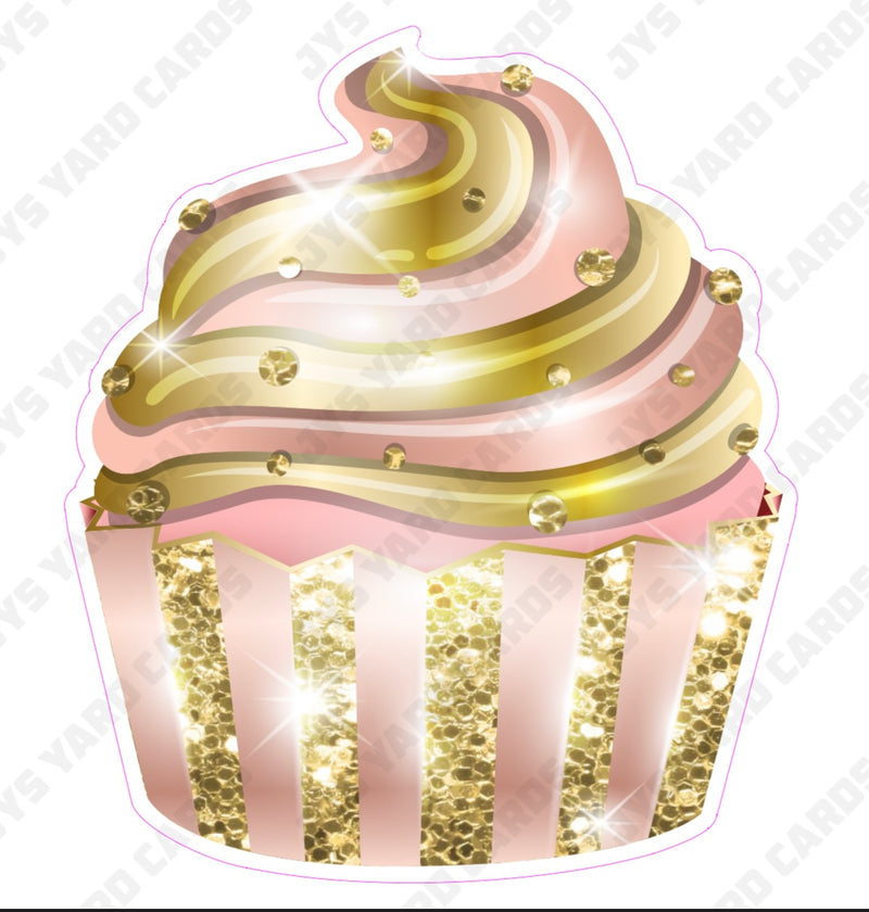 CUPCAKE: Rose Gold & Gold - Yard Card Signs by JYS International