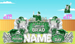 GRAD QUICK SET: Green & Silver - Yard Card Signs by JYS International