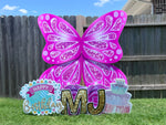 JYS BUTTERFLY CUTIE: 5FT WHITE & SILVER - Yard Card Signs by JYS International