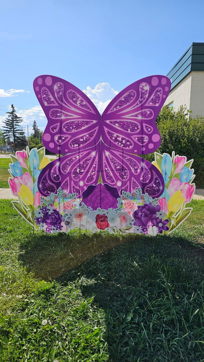 JYS BUTTERFLY CUTIE: 5FT PURPLE - Yard Card Signs by JYS International