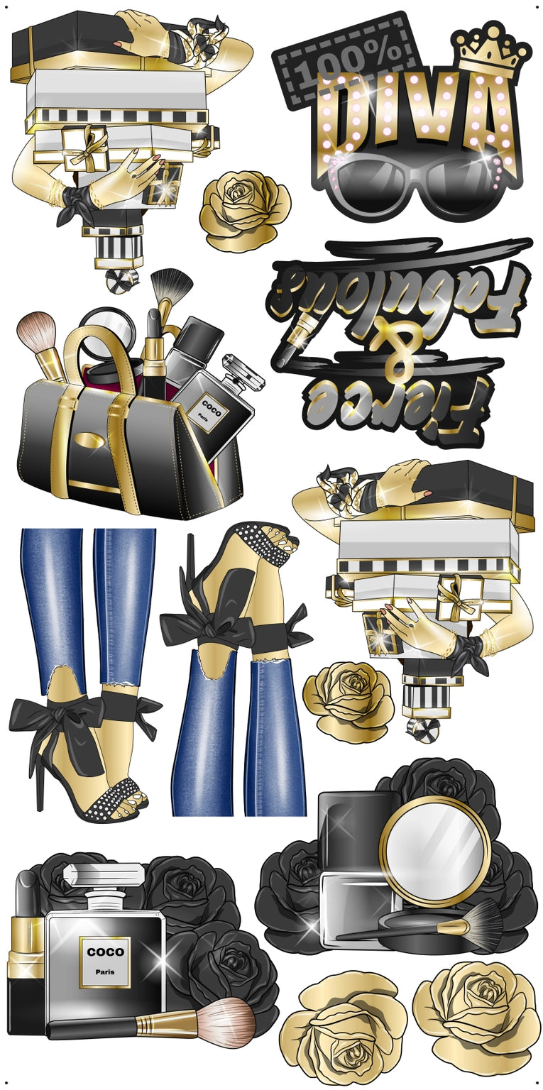 HIGH FASHION: Gold & Black - Yard Card Signs by JYS International