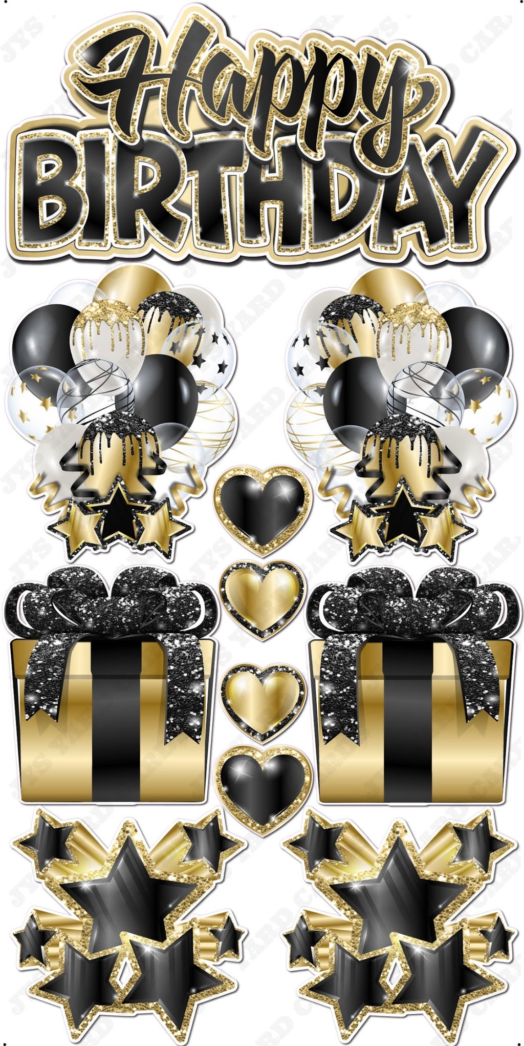 JAZZY QUICK SET: Black & Gold - Yard Card Signs by JYS International