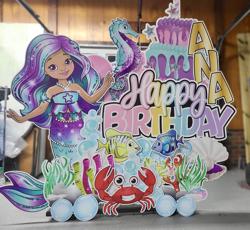 JYS MERMAID CUTIE: 5FT TALL - Yard Card Signs by JYS International