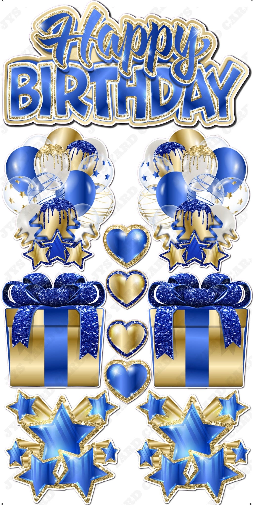 JAZZY QUICK SET: Blue & Gold - Yard Card Signs by JYS International