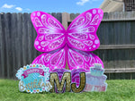 JYS BUTTERFLY CUTIE: 5FT GOLD - Yard Card Signs by JYS International