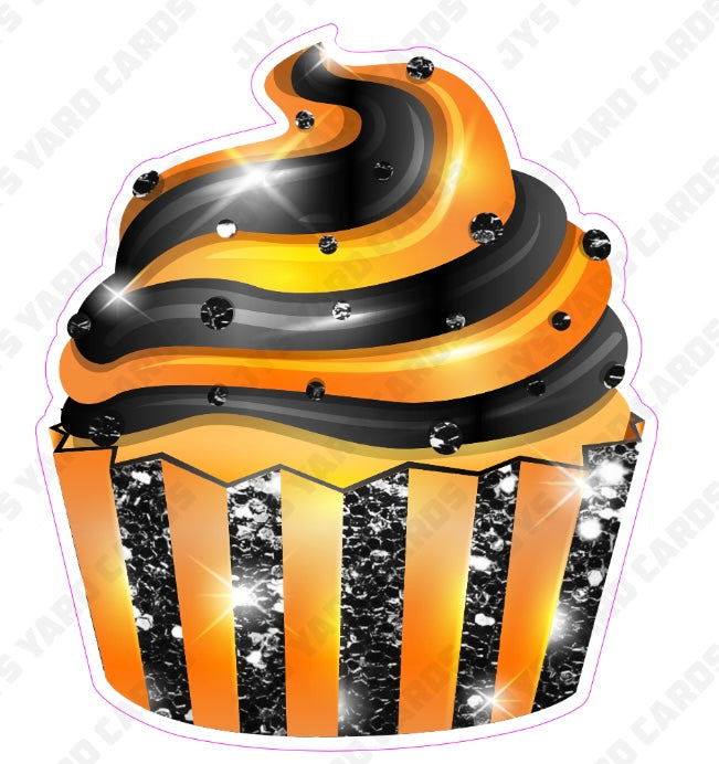 CUPCAKE: Orange & Black - Yard Card Signs by JYS International