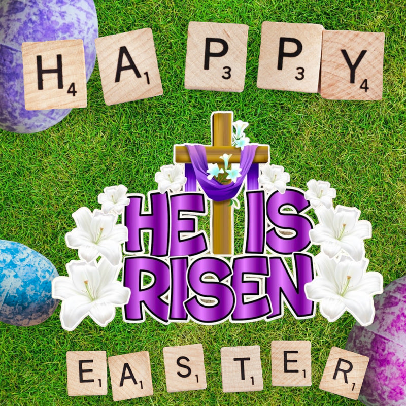 HE IS RISEN EZ Set (Multiple Colors) - Yard Card Signs by JYS International