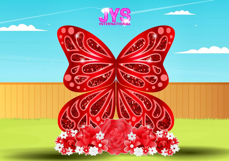 JYS BUTTERFLY CUTIE: 5FT RED - Yard Card Signs by JYS International