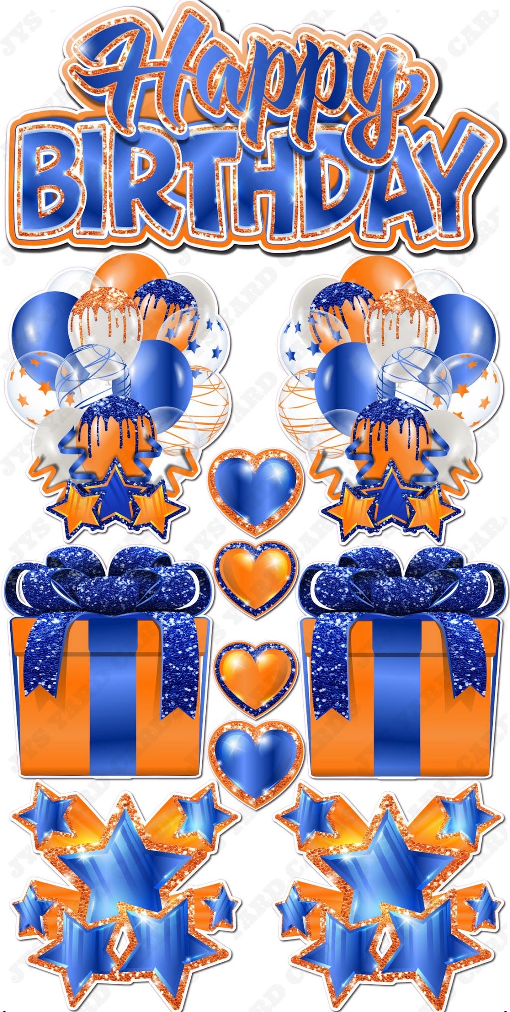 JAZZY QUICK SET: Blue & Orange - Yard Card Signs by JYS International