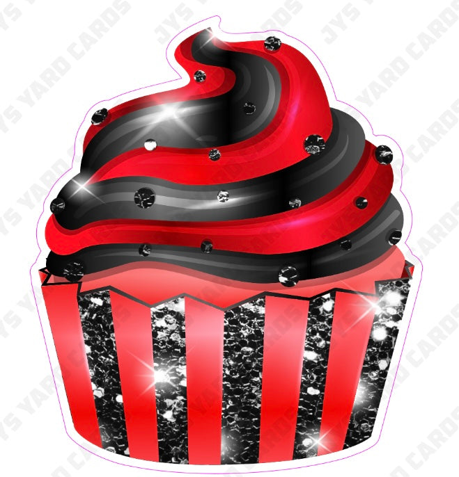 CUPCAKE: Red & Black - Yard Card Signs by JYS International