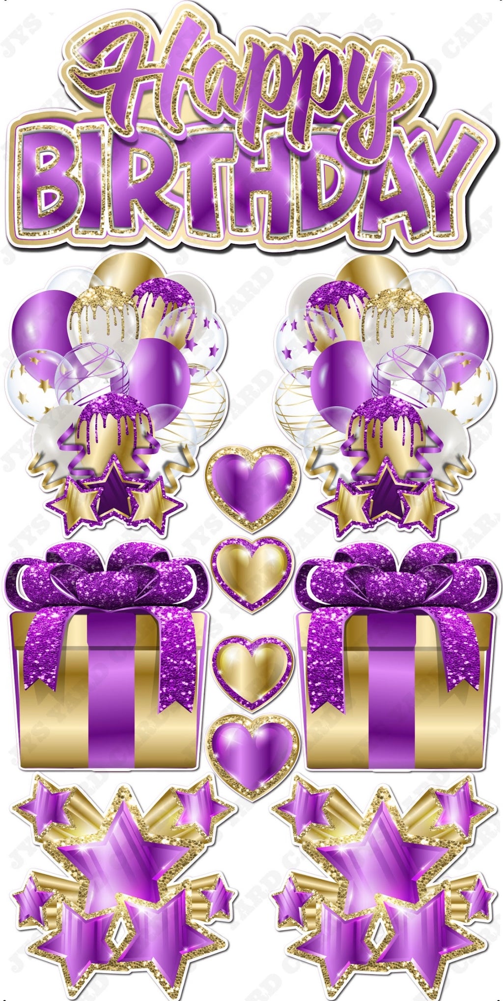 JAZZY QUICK SET: Purple & Gold - Yard Card Signs by JYS International