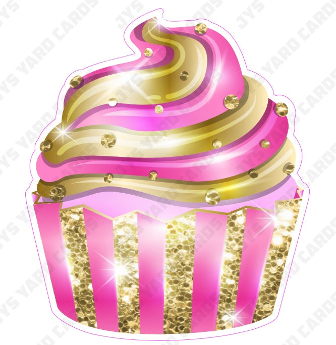 CUPCAKE: Pink & Gold - Yard Card Signs by JYS International