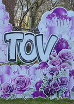 PURPLE FLORALS - Yard Card Signs by JYS International