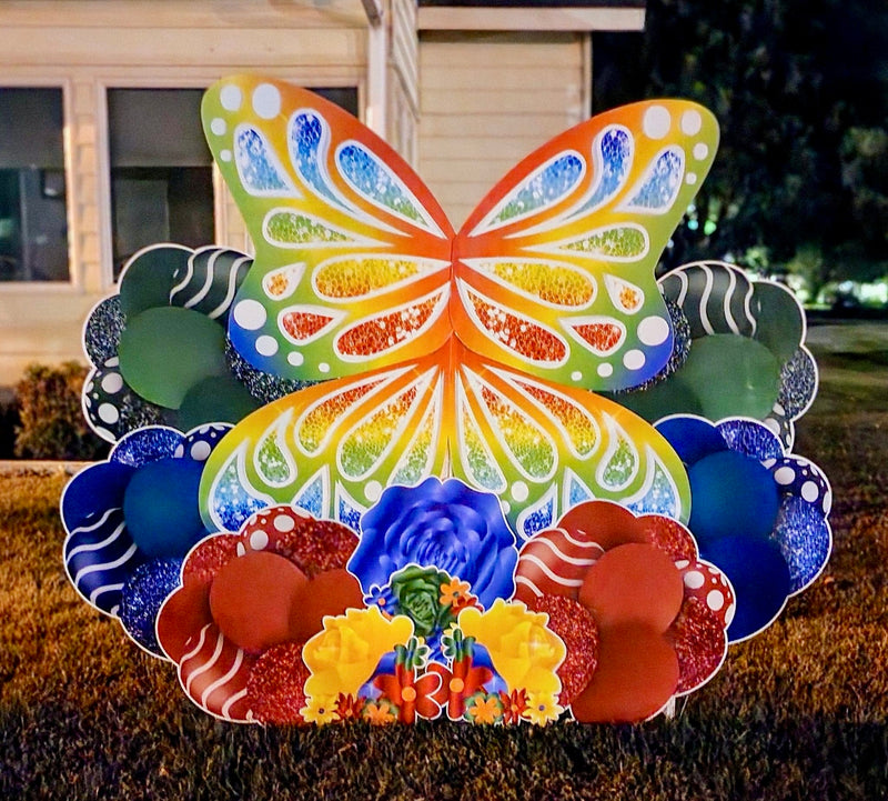 JYS BUTTERFLY CUTIE: 5FT RAINBOW - Yard Card Signs by JYS International