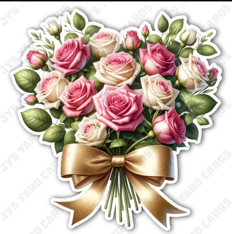 PINK & GOLD ROSE BUNDLE - Yard Card Signs by JYS International