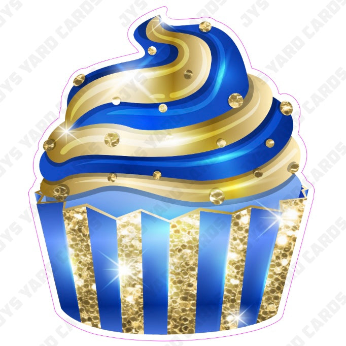 CUPCAKE: Blue & Gold - Yard Card Signs by JYS International