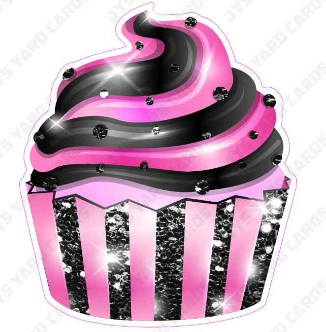 CUPCAKE: Pink & Black - Yard Card Signs by JYS International