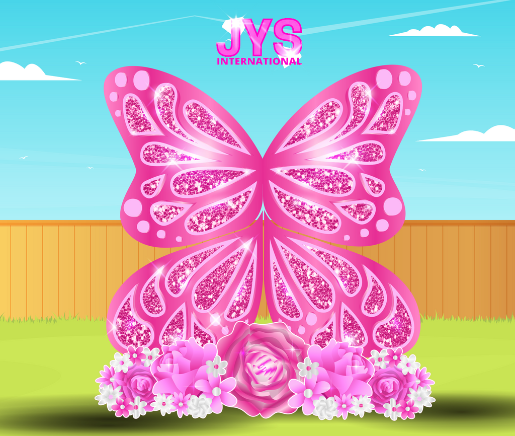 JYS BUTTERFLY CUTIES: 5FT PINK - Yard Card Signs by JYS International