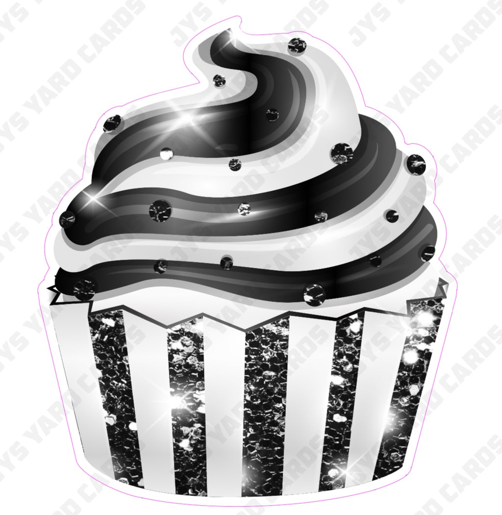 CUPCAKE: White & Black - Yard Card Signs by JYS International