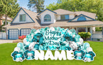 JYS DIAMONDS & ROSES MOTHER'S DAY OVERLOAD: TEAL - Yard Card Signs by JYS International