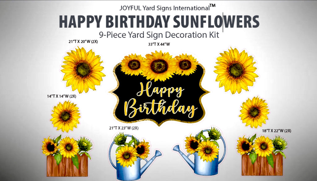 SUNFLOWER HAPPY BIRTHDAY QUICK SET - Yard Card Signs by JYS International