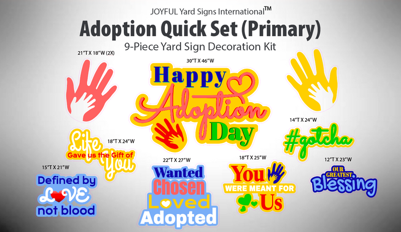 ADOPTION DAY QUICK SET (MULTIPLE COLOR OPTIONS) - Yard Card Signs by JYS International