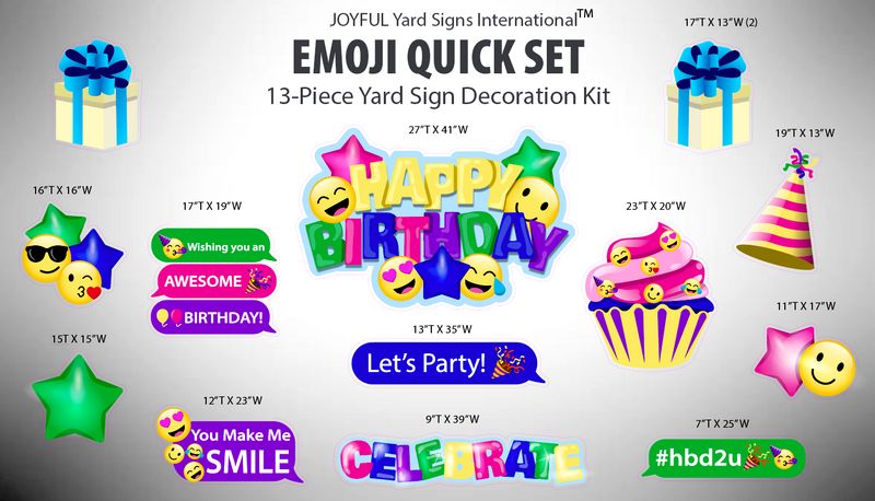 EMOJI QUICK SET - Yard Card Signs by JYS International