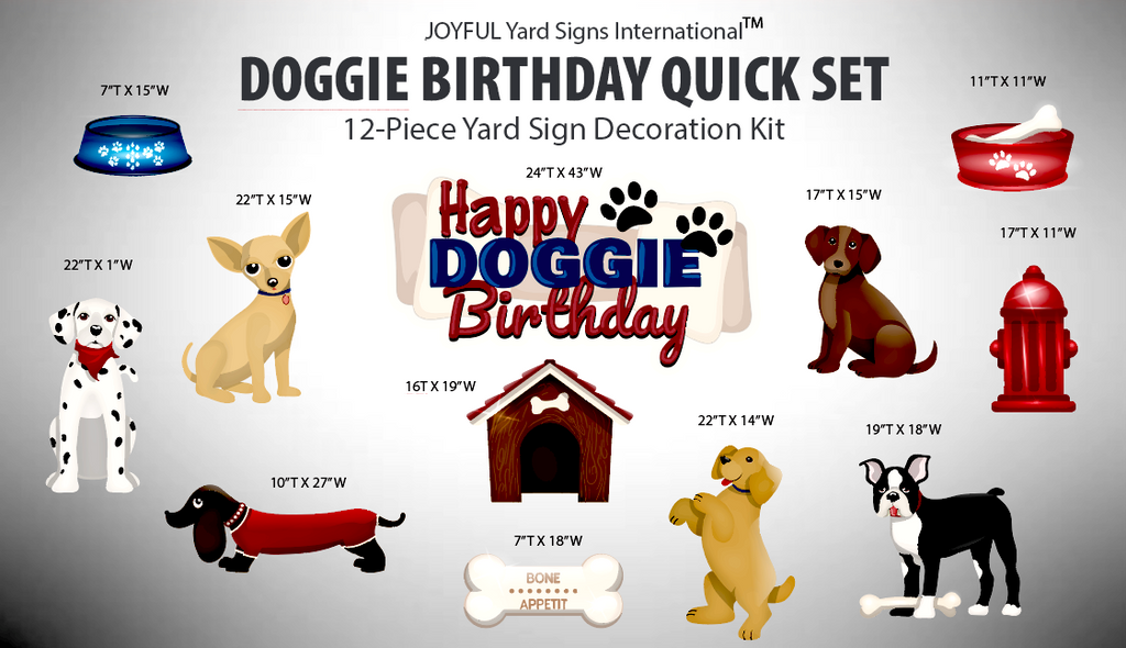 DOGGIE BIRTHDAY QUICK SET - Yard Card Signs by JYS International