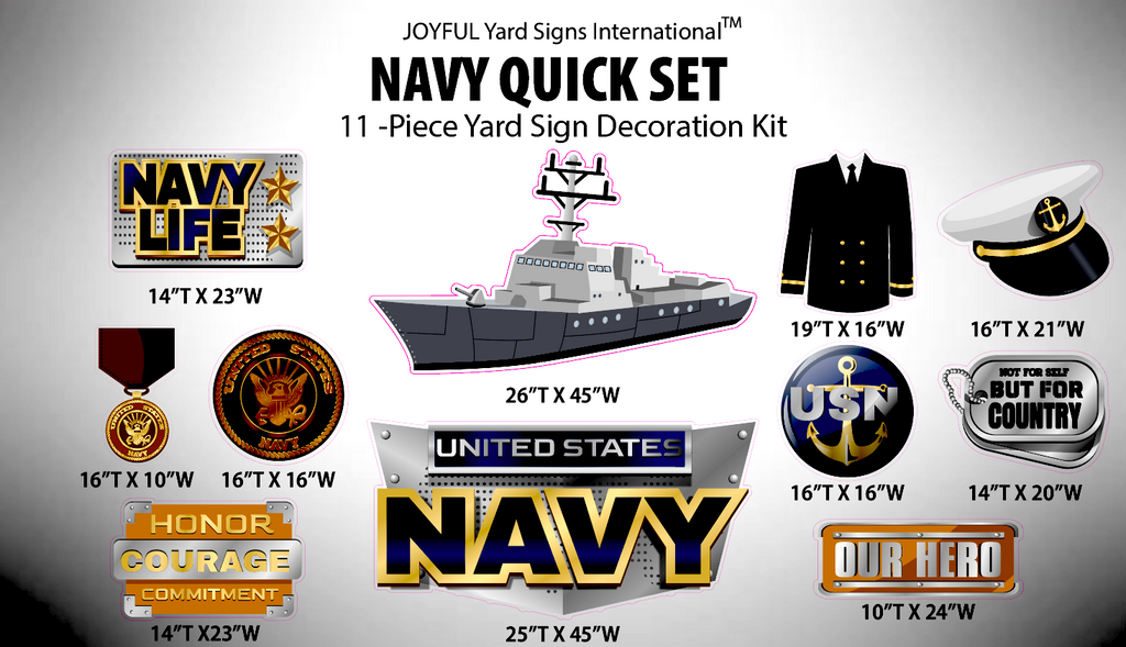 NAVY QUICK SET - Yard Card Signs by JYS International