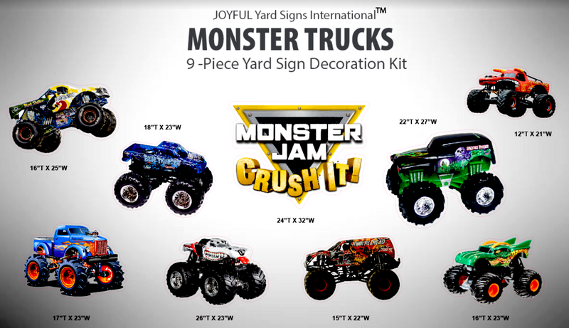 MONSTER TRUCKS - Yard Card Signs by JYS International