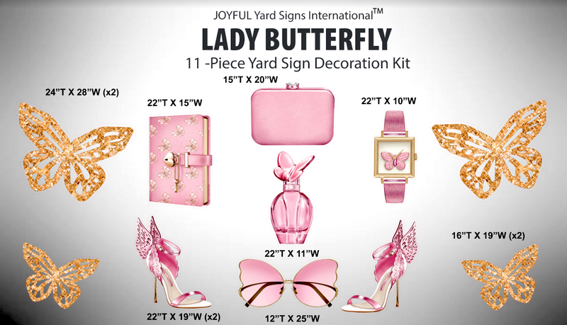 LADY BUTTERFLY - Yard Card Signs by JYS International