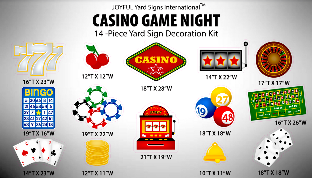 CASINO GAME NIGHT - Yard Card Signs by JYS International