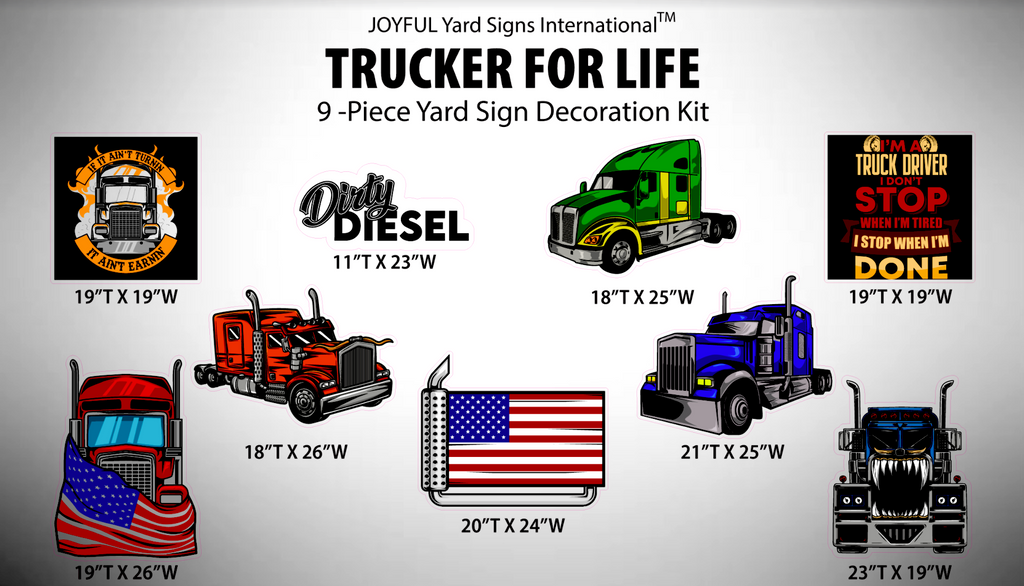 TRUCKER FOR LIFE - Yard Card Signs by JYS International