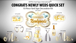 CONGRATS NEWLY WEDS QUICK SET (MULTIPLE COLORS) - Yard Card Signs by JYS International