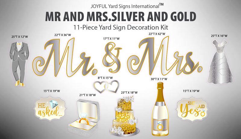 MR. & MRS. (MULTIPLE COLORS) - Yard Card Signs by JYS International