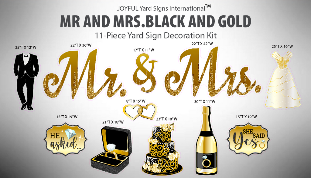 MR. & MRS. (MULTIPLE COLORS) - Yard Card Signs by JYS International