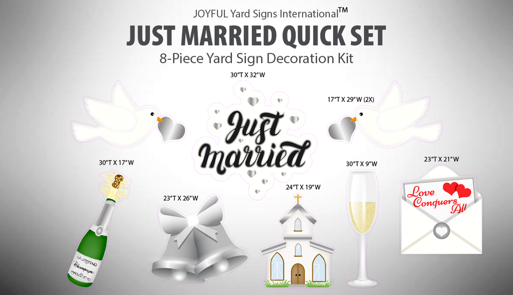 JUST MARRIED QUICK SET - Yard Card Signs by JYS International