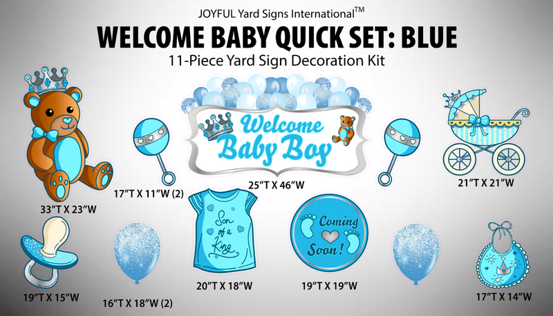 WELCOME BABY BOY QUICK SET - Yard Card Signs by JYS International